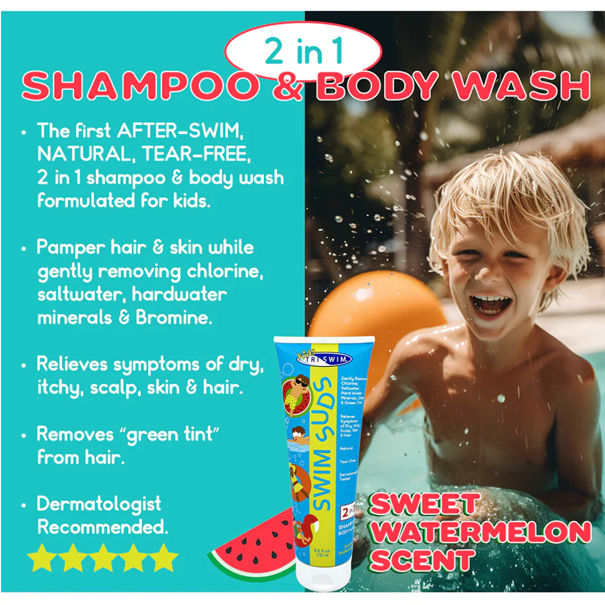 8.5oz Kids Natural Tear Free Swim Suds - Image 3
