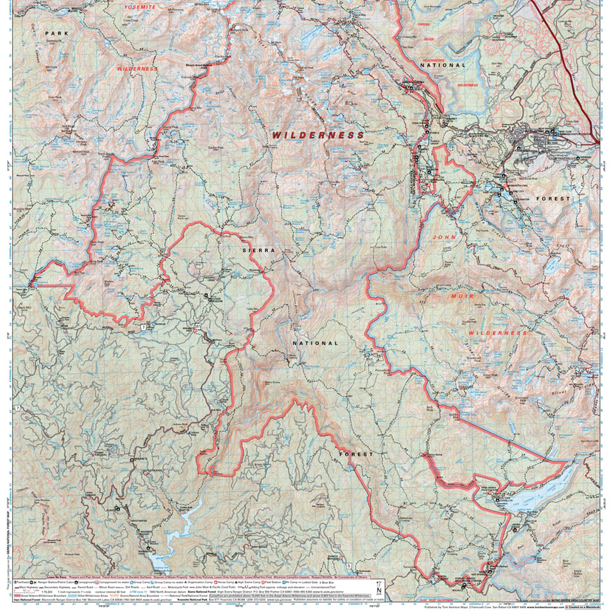 Ansel Adams Wilderness Map - Image 3