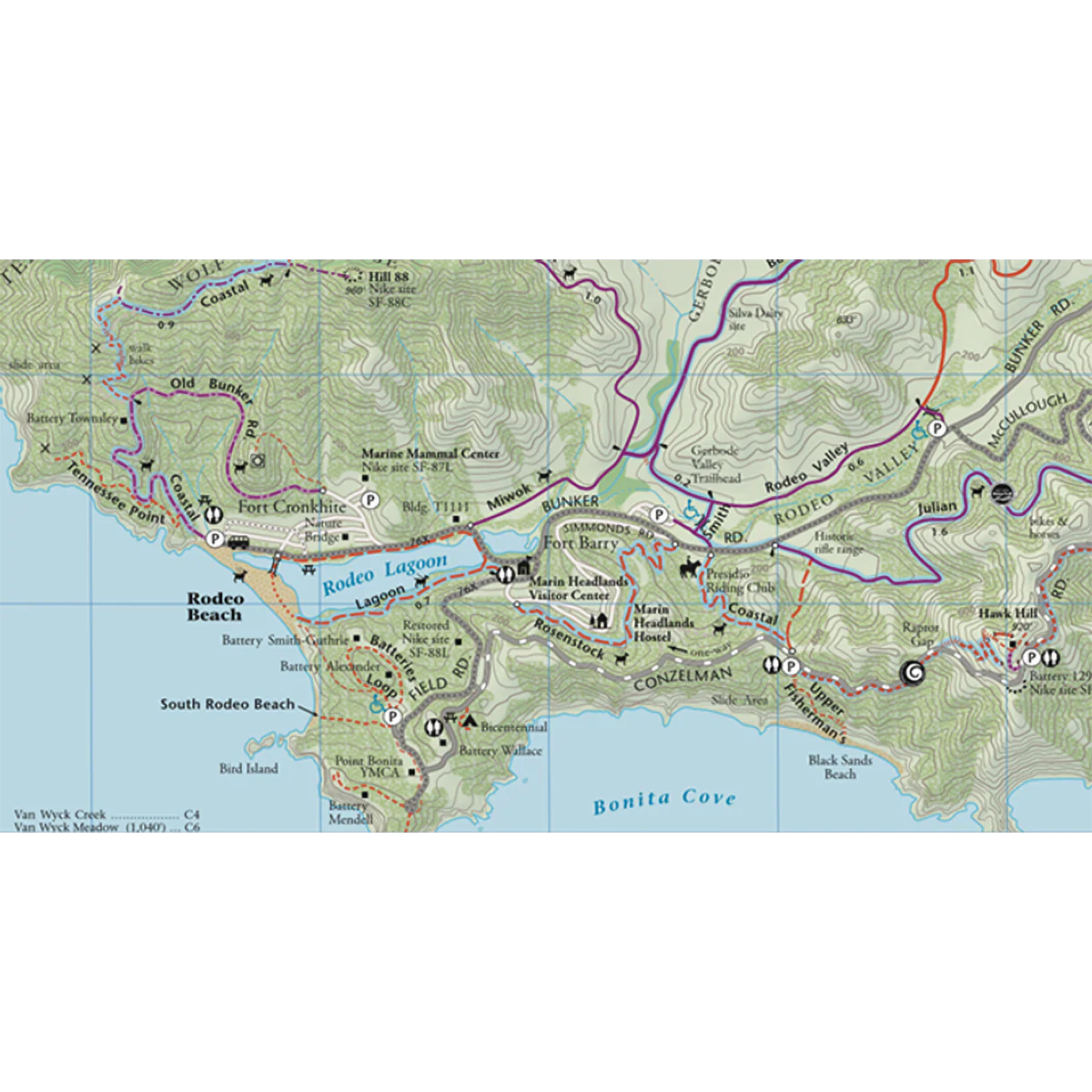 Mt Tam, Muir Woods and Headlands Map - Image 4