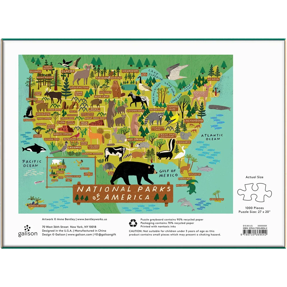 Galison National Parks of America 1000 Piece Puzzle - Image 4