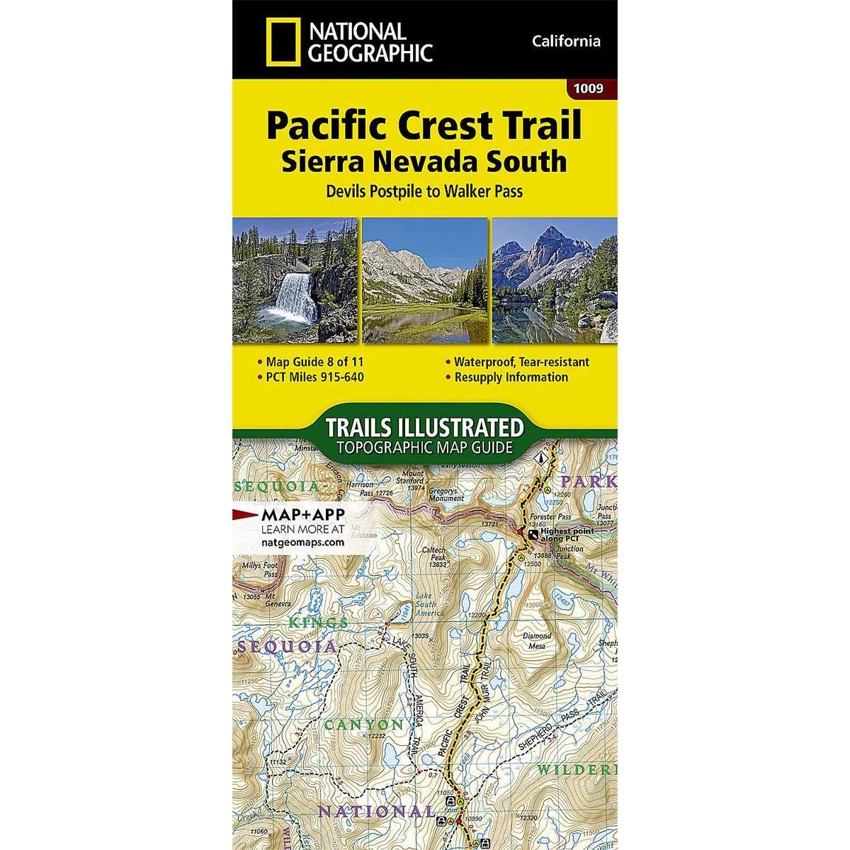 Pacific Crest Trail: Sierra Nevada South Map