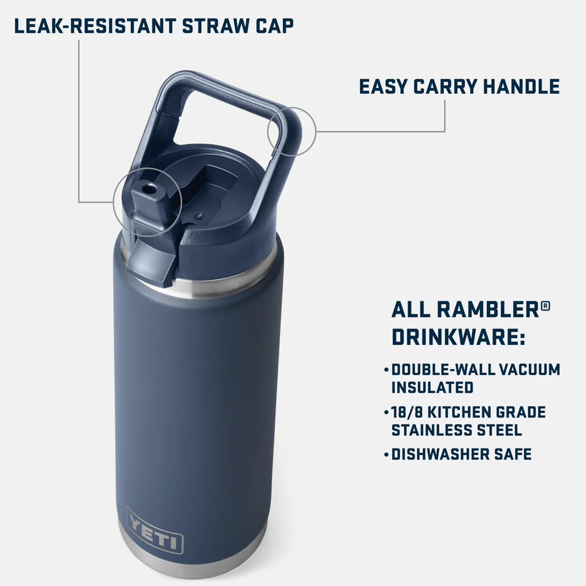Rambler 26 oz Bottle with Color Matched Straw Cap - Image 13