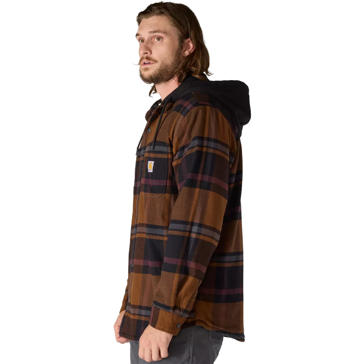 Carhartt Men's Relaxed Fit Flannel Fleece-Lined Shirt Jacket - Image 4
