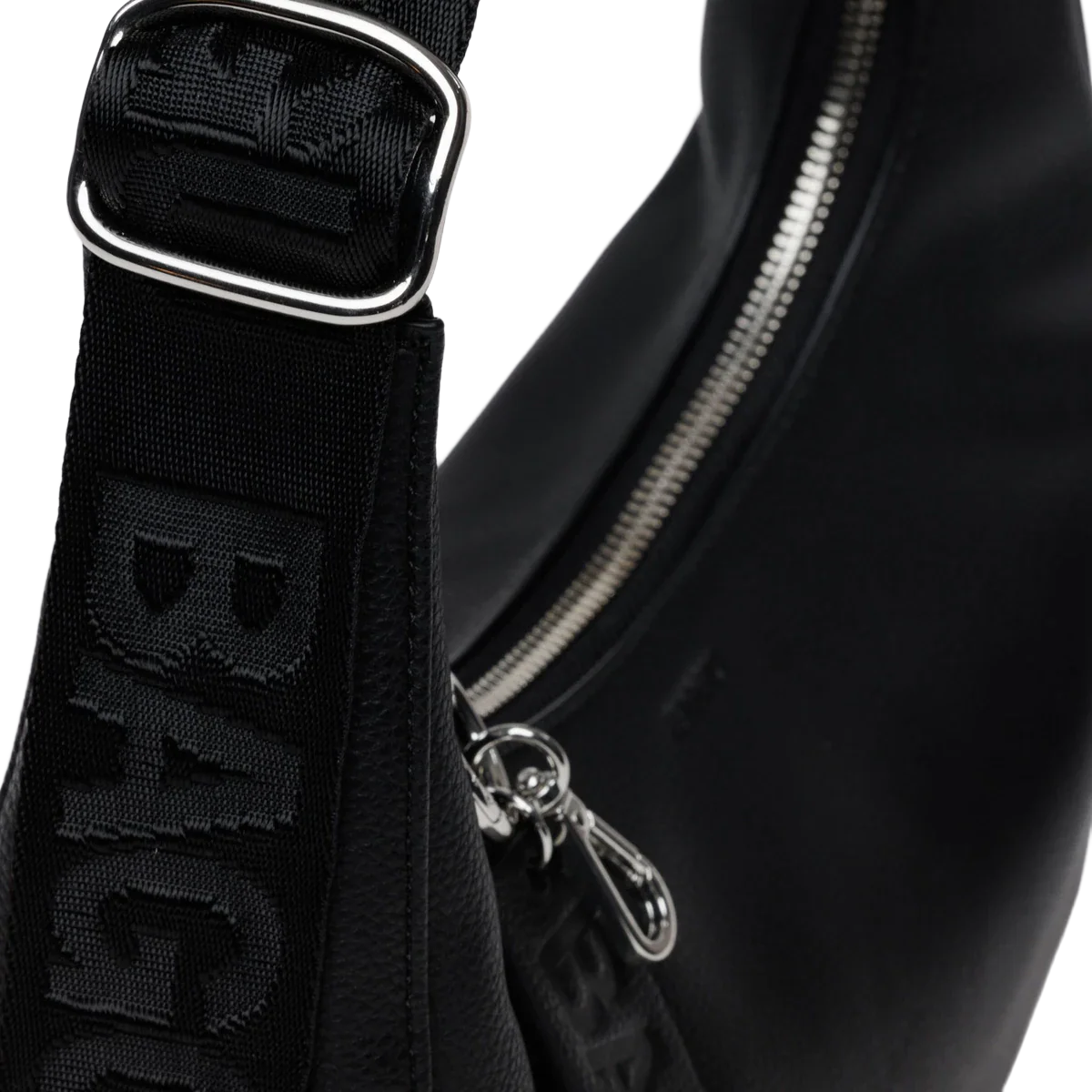 Small Recycled Leather Crescent Bag - Image 5