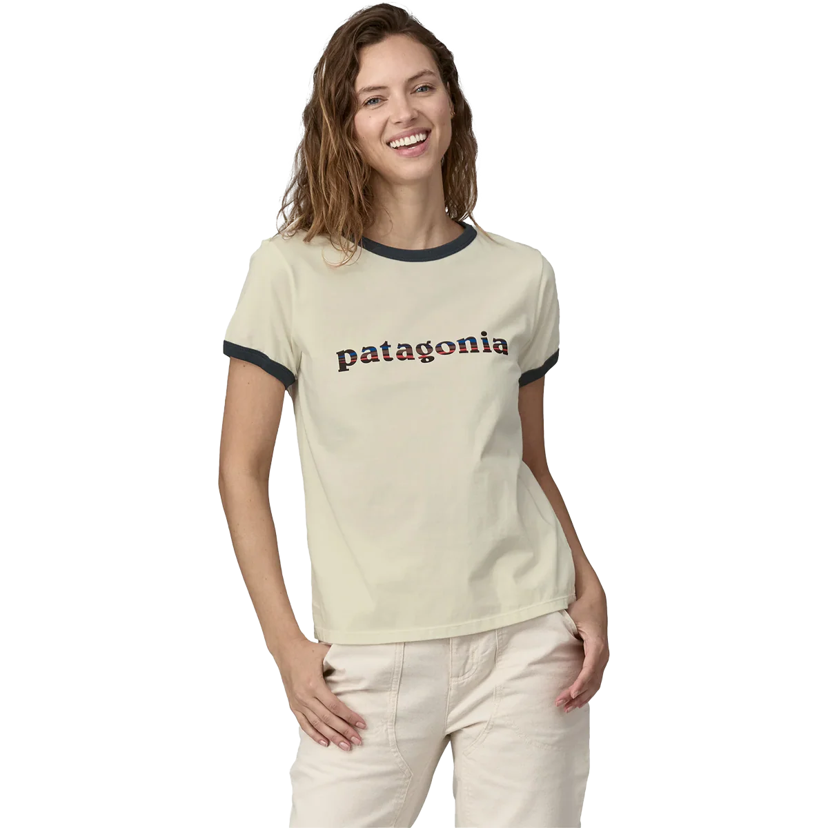 Women's '73 Text Logo Org Ringer Tee - Image 3