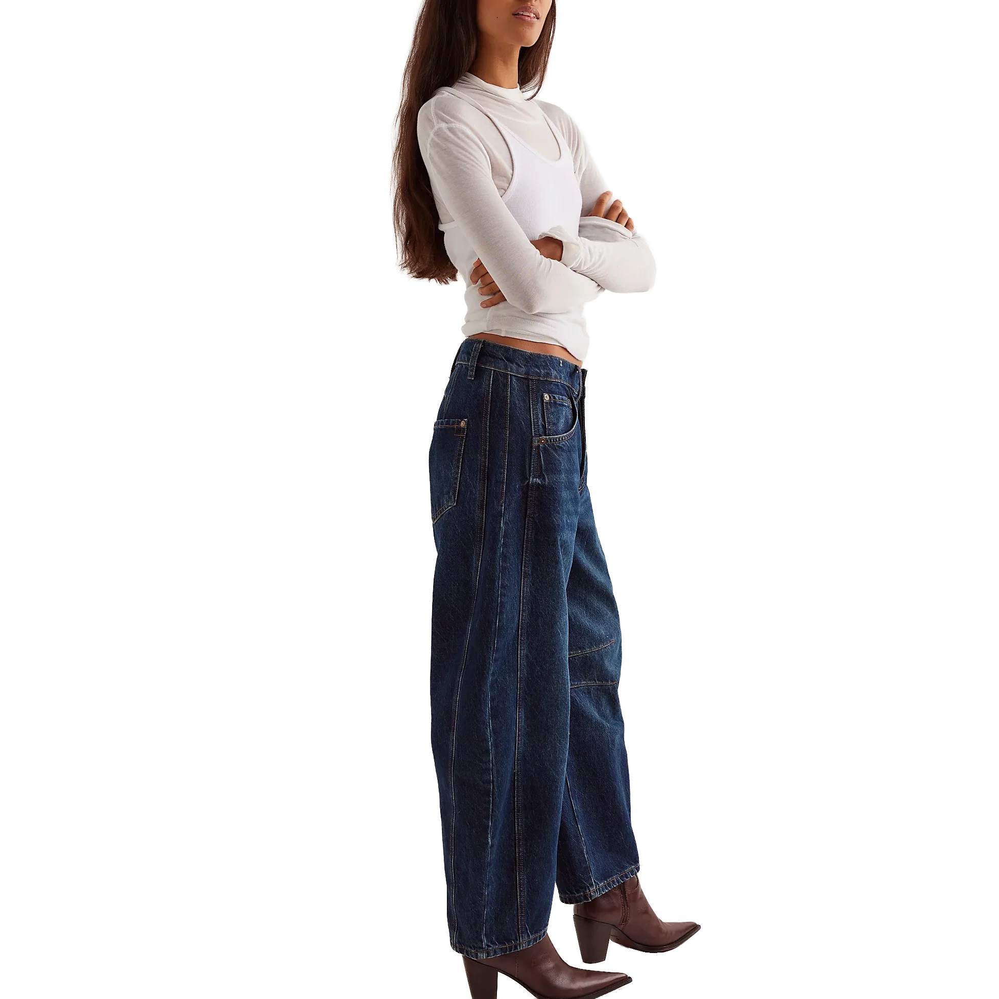 Women's Good Luck Mid Rise Barrel Jeans - Image 8