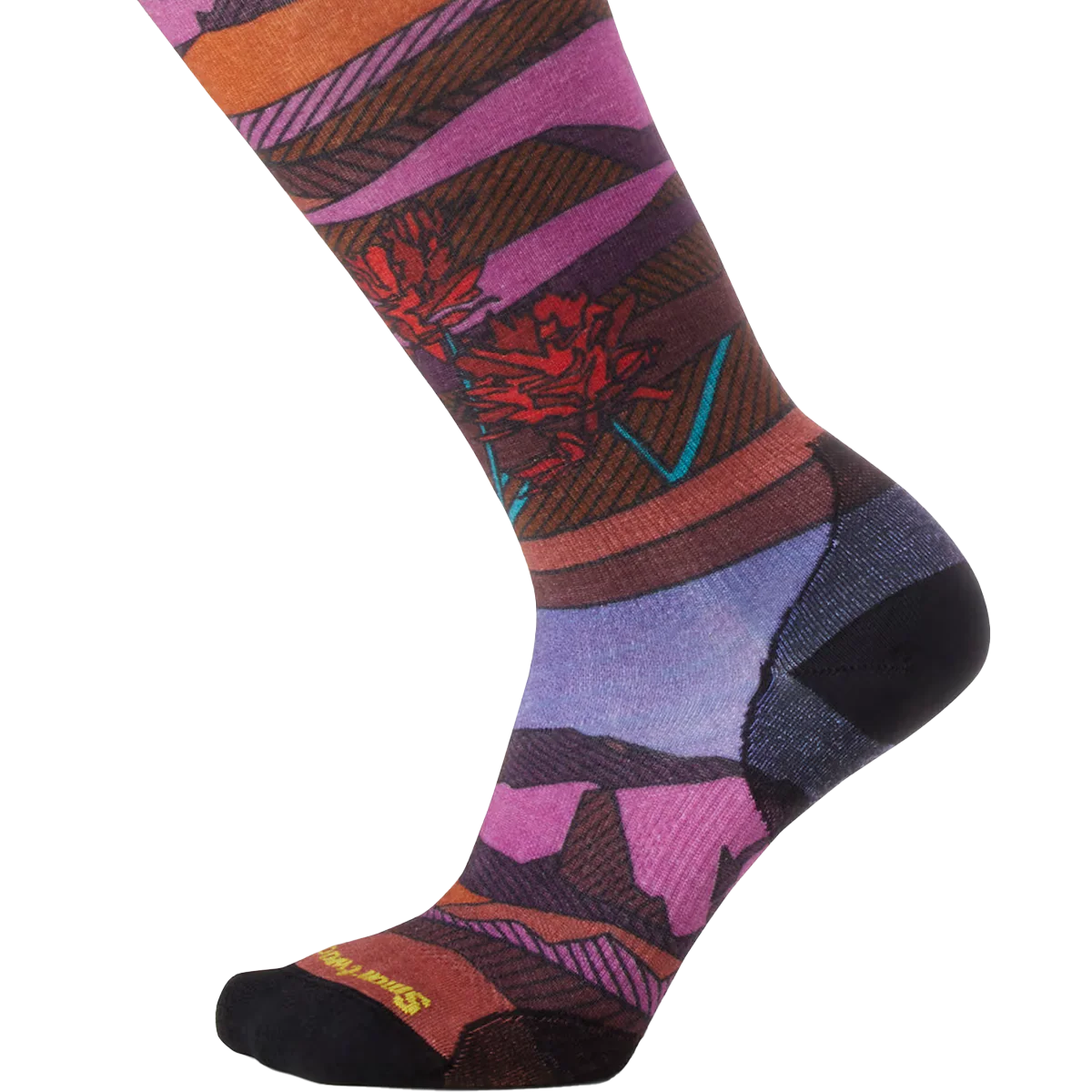 Women's Ski Floral Field Print Over The Calf Socks - Image 3