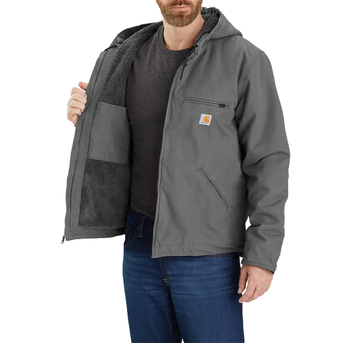 Men's Washed Duck Sherpa-Lined Jacket - Image 3