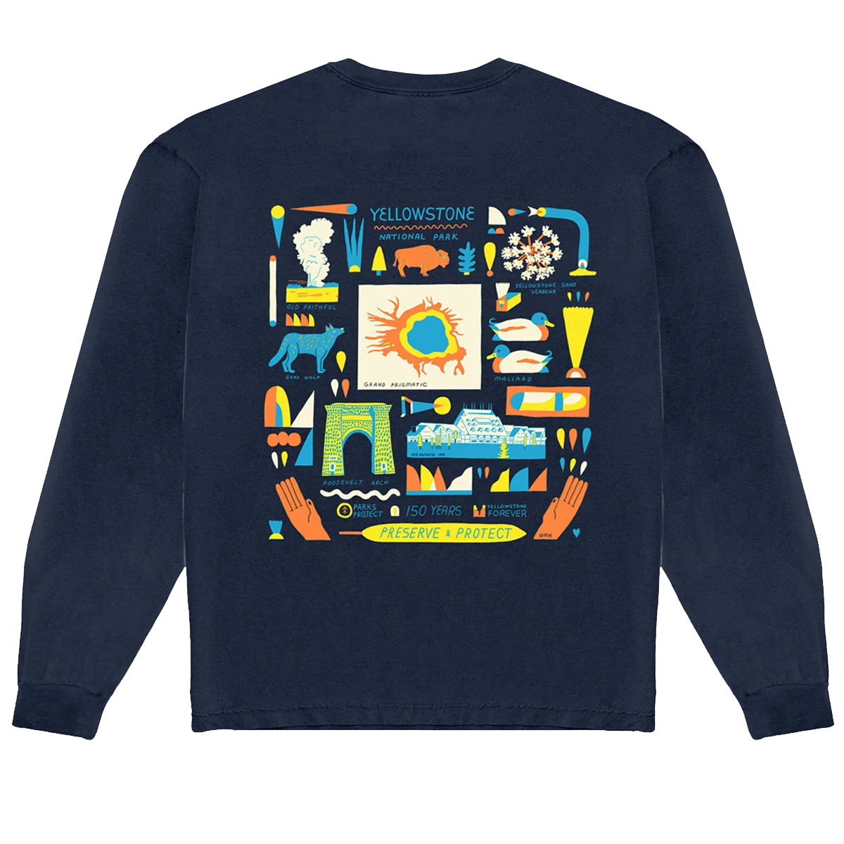 Men's Yellowstone NP 150th Anniversary Long Sleeve Tee - Image 2