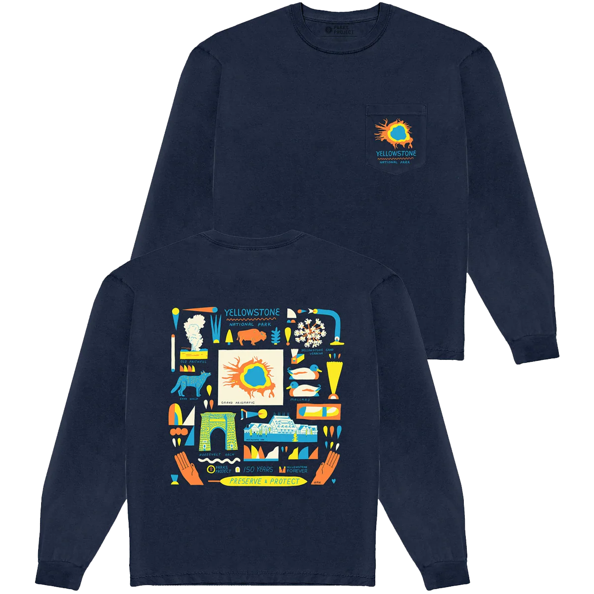 Men's Yellowstone NP 150th Anniversary Long Sleeve Tee - Image 3